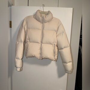 TNA MEGA PUFF CROP - NWOT - Matte Pearl - Size XS